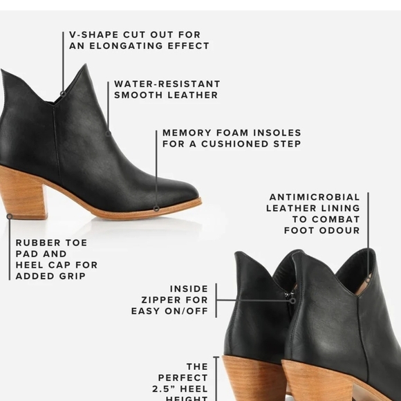 Poppy Barley Black Heeled Boots with Sleek Western Style - Picture 5 of 10